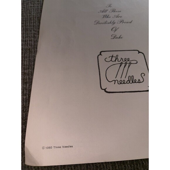 Duke Blue Devils University Cross Stitch Pattern Book Three Needles 1980 Gift - Picture 7 of 8